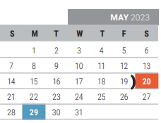 District School Academic Calendar for Fisher Elementary for May 2023