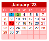District School Academic Calendar for Robert E Lee Int for January 2023