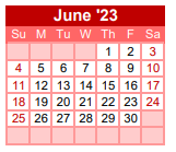 District School Academic Calendar for Gainesville J H for June 2023