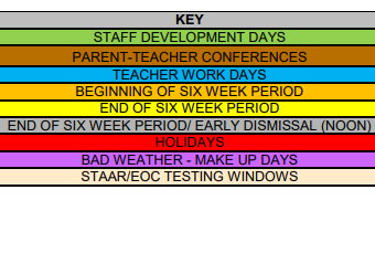 District School Academic Calendar Legend for Gainesville H S