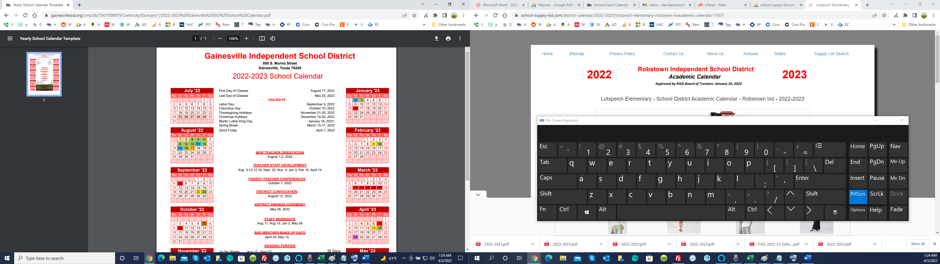 District School Academic Calendar for Robert E Lee Int for March 2023