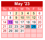 District School Academic Calendar for Gainesville H S for May 2023