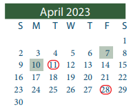 District School Academic Calendar for Cunningham Middle for April 2023