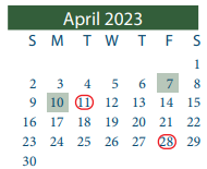 District School Academic Calendar for Galena Park Elementary for April 2023