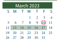 District School Academic Calendar for Pyburn Elementary for March 2023