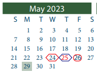 District School Academic Calendar for Highpoint School East (daep) for May 2023