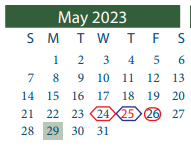 District School Academic Calendar for Galena Park Elementary for May 2023