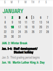 District School Academic Calendar for P I P for January 2023