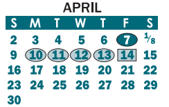District School Academic Calendar for South Point High for April 2023