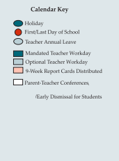 District School Academic Calendar Legend for Pinewood Elementary