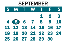 District School Academic Calendar for South Point High for September 2022