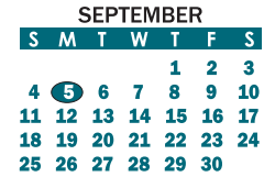 District School Academic Calendar for East Gaston High for September 2022