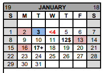 District School Academic Calendar for Gatesville Int for January 2023