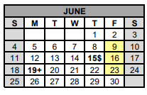 District School Academic Calendar for Gatesville H S for June 2023