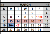 District School Academic Calendar for Gatesville Int for March 2023