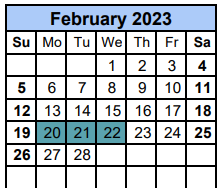 District School Academic Calendar for Chip Richarte High School for February 2023