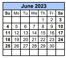 District School Academic Calendar for Pickett Elementary School for June 2023