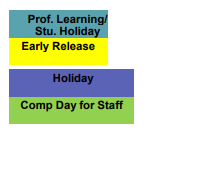 District School Academic Calendar Legend for Frost Elementary School