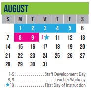 District School Academic Calendar for Excel Academy (murworth) for August 2022
