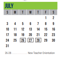 District School Academic Calendar for Excel Academy (murworth) for July 2022