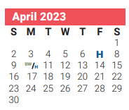 District School Academic Calendar for Lloyd Boze Secondary Learning Cent for April 2023