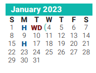 District School Academic Calendar for Lamar Alternative Education Program for January 2023