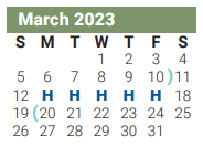 District School Academic Calendar for Jackson Middle for March 2023