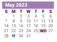 District School Academic Calendar for Daniels Elementary for May 2023