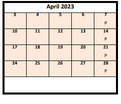 District School Academic Calendar for Adult High - Under 18 for April 2023