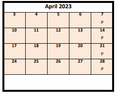 District School Academic Calendar for Hunter Jr High for April 2023