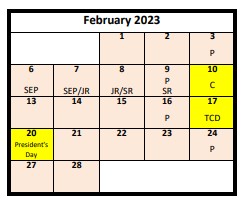 District School Academic Calendar for Twin Peaks School for February 2023