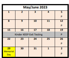 District School Academic Calendar for James E Moss School for June 2023