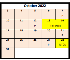 District School Academic Calendar for Philo Farnsworth School for October 2022