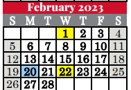 District School Academic Calendar for Dove Elementary for February 2023