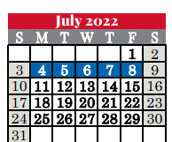 District School Academic Calendar for Heritage Elementary for July 2022