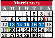 District School Academic Calendar for Colleyville Middle for March 2023