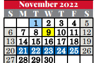 District School Academic Calendar for Bear Creek Elementary for November 2022