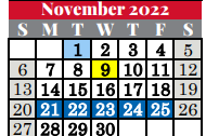 District School Academic Calendar for Dove Elementary for November 2022