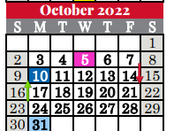 District School Academic Calendar for Colleyville Heritage High School for October 2022