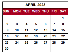 District School Academic Calendar for Jeffersonville High School for April 2023
