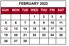 District School Academic Calendar for New Washington Elem School for February 2023