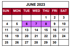 District School Academic Calendar for Jeffersonville High School for June 2023