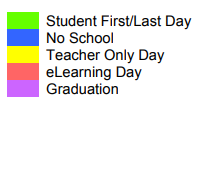 District School Academic Calendar Legend for Spring Hill Elementary School