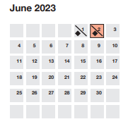 District School Academic Calendar for League Academy for June 2023