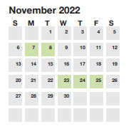 District School Academic Calendar for Greer Middle for November 2022