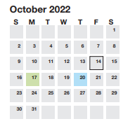 District School Academic Calendar for Elementarylen Woodside Elementaryem for October 2022