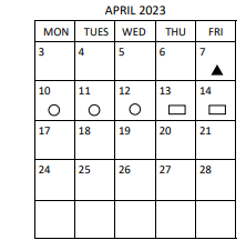 District School Academic Calendar for Aycock Middle for April 2023
