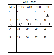 District School Academic Calendar for Gillespie Park Elementary for April 2023