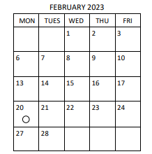 District School Academic Calendar for Nathanael Greene Elementary for February 2023