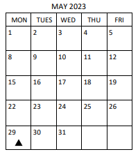 District School Academic Calendar for Kirkman Park Elementary for May 2023